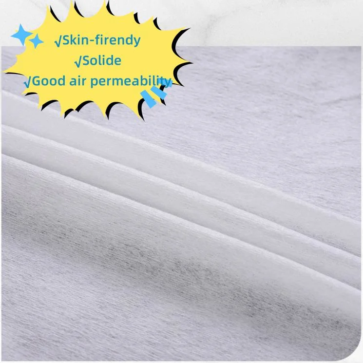 Factory Supplier Spunlace Nonwoven Fabric in Roll for Facial Mask Wet Wipes Alcohol Swab Baby Care 35GSM