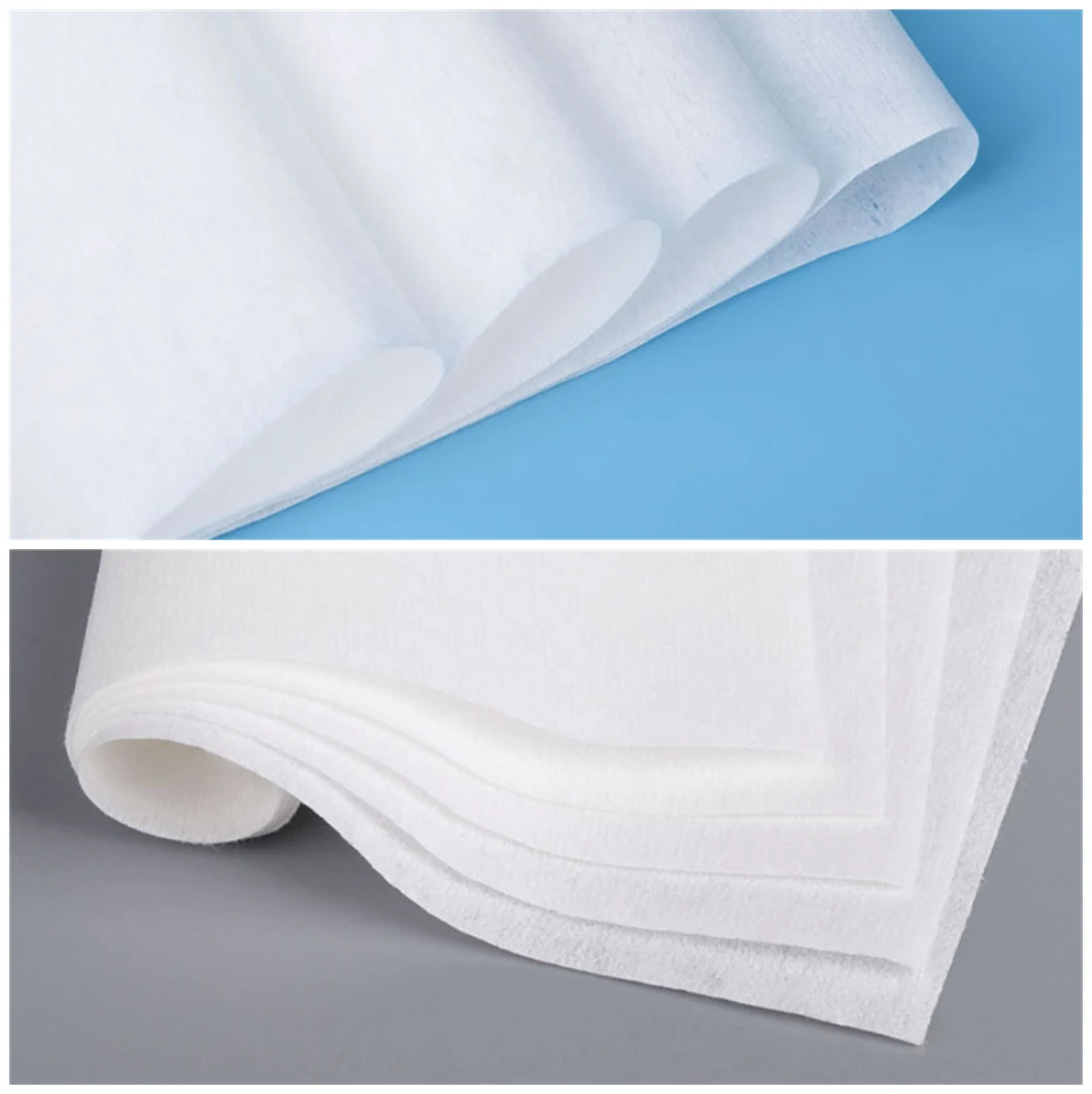 Wholesale 55% Wood Pulp + 45% Polyester Non-Woven Fabric, Cellulose and Polyester 50 Wood Pulp + 50 Pet Spunlace Non-Woven Fabric for Industrial/Cleaning Wipe