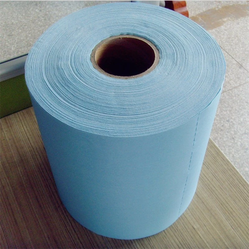 Wood Pulp Cloth, Antistatic Hydrophobic 55% Wood Pulp and 45% Pet Nonwoven Fabric for Surgical Gown, Polyester Spunlace Nonwoven Fabric for Protective Clothing