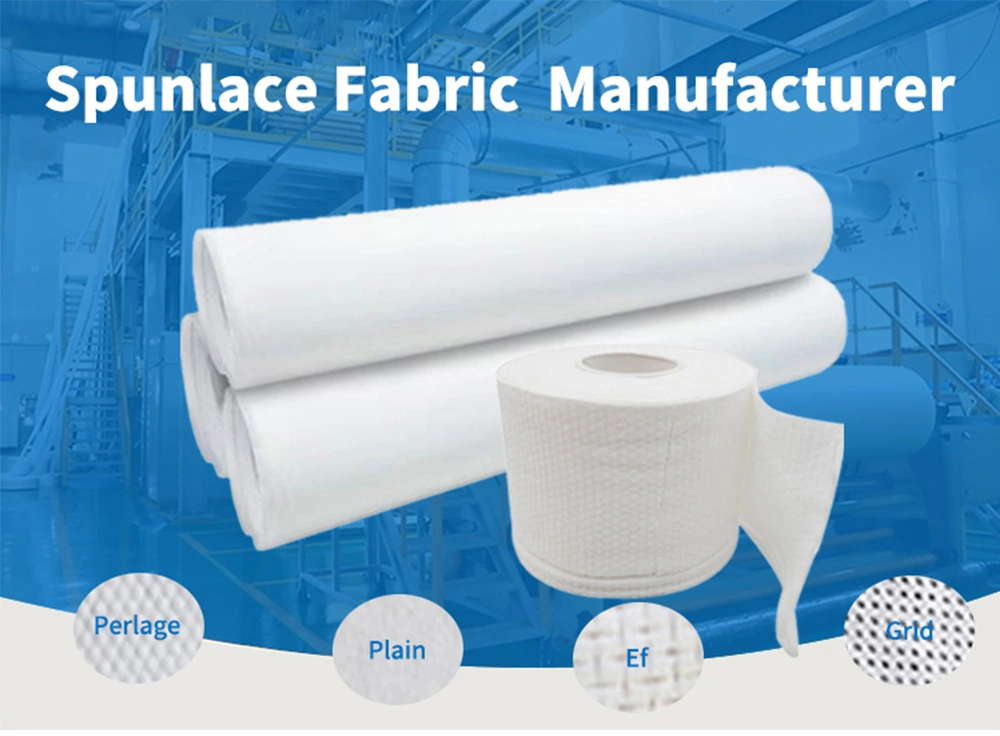 Spunlace Nonwoven 50%Polyester 50%Viscose Spunlace Non Woven Fabric Roll for Making Wet Wipes