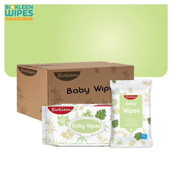 Biokleen Wholesale OEM 80PCS Organic Biodegradable Non-Woven Fragrance Free Natural Baby Care Cleaning Wet Wipes Baby Wipes Factory